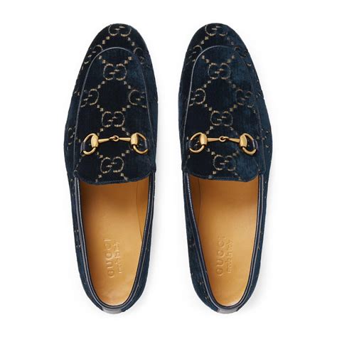 gucci velvet blue jordaan loafer|Gucci jordaan loafer men.